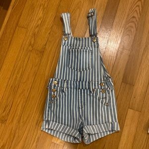 Blue and white striped jumper